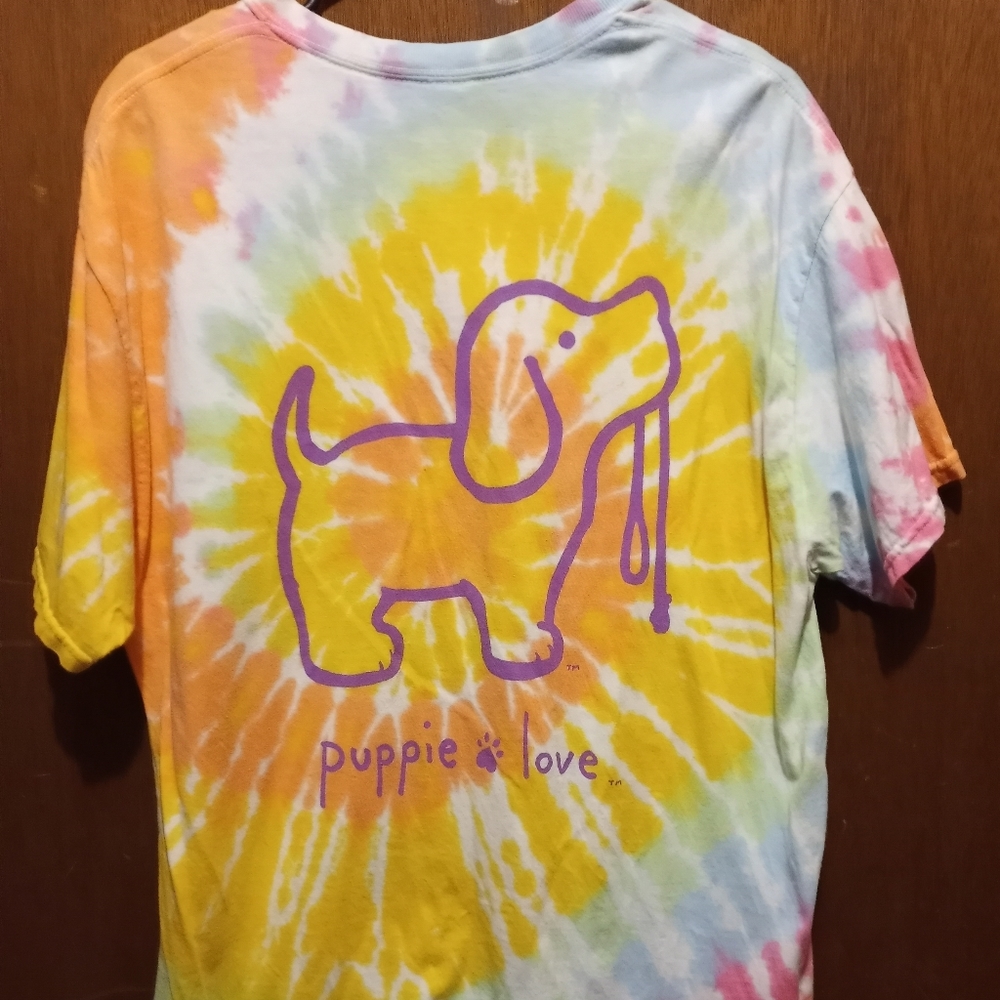 Puppie love tie dye pup shirt